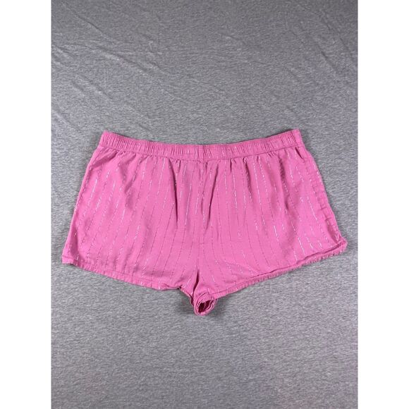 Victoria's Secret PINK Pink Striped Flannel Pajama Sleepwear Shorts Size XL - Picture 2 of 4